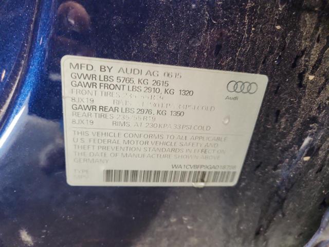 2016 AUDI Q5 TDI PRE WA1CVBFP9GA018798
