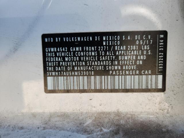 2017 VOLKSWAGEN GOLF ALLTR - 3VWH17AU5HM539018