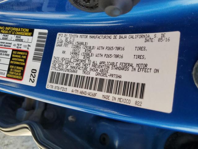2016 TOYOTA TACOMA DOU 3TMCZ5AN1GM036068
