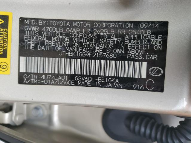 2015 LEXUS ES 350 JTHBK1GG9F2157680