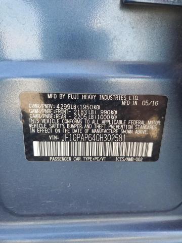 2016 SUBARU IMPREZA SPORT PREMIUM JF1GPAP64GH302581