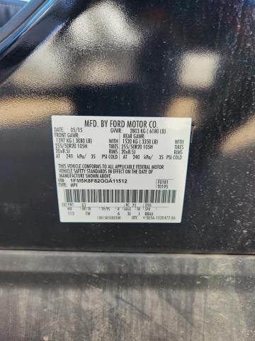 2016 FORD EXPLORER L #3280639402