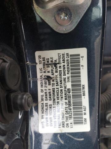 2021 HONDA INSIGHT TOURING - 19XZE4F98ME007409