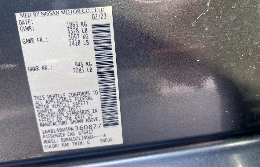 2023 NISSAN ALTIMA S 1N4BL4BV4PN360827