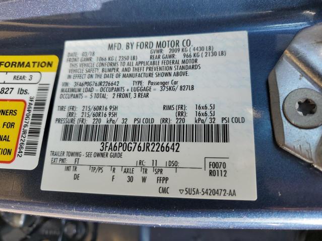 2018 FORD FUSION S 3FA6P0G76JR226642