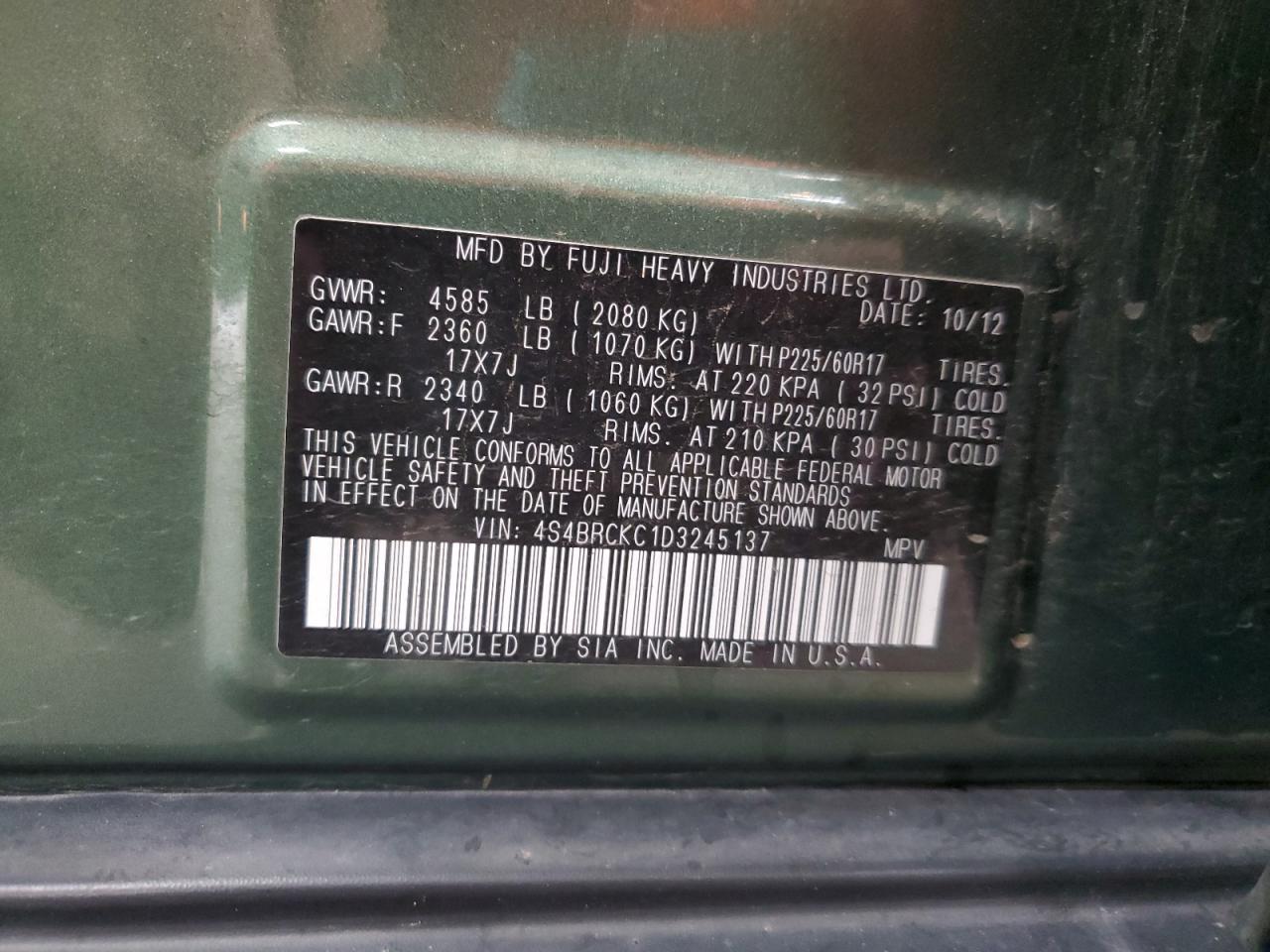 SUBARU OUTBACK 2.5I LIMITED