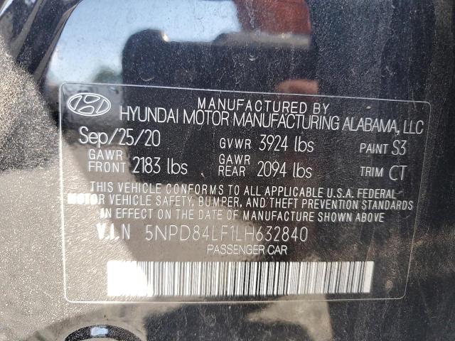 2020 HYUNDAI ELANTRA SEL 5NPD84LF1LH632840