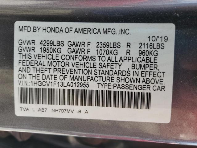 2020 HONDA ACCORD LX #3305587102