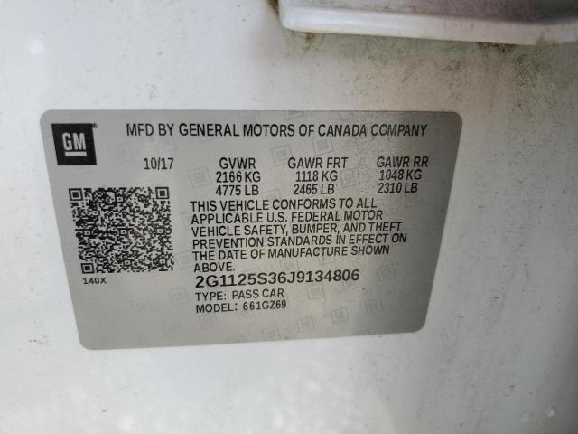2018 CHEVROLET IMPALA PRE 2G1125S36J9134806