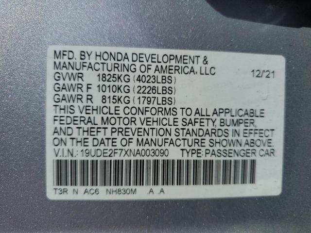 2022 ACURA ILX PREMIUM - 19UDE2F7XNA003090