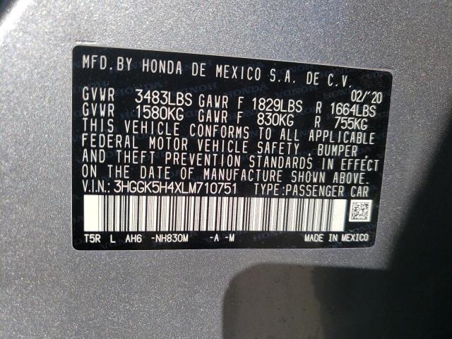 2020 HONDA FIT LX 3HGGK5H4XLM710751