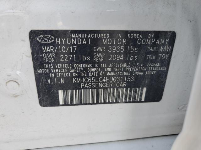 2017 HYUNDAI IONIQ BLUE KMHC65LC4HU031153