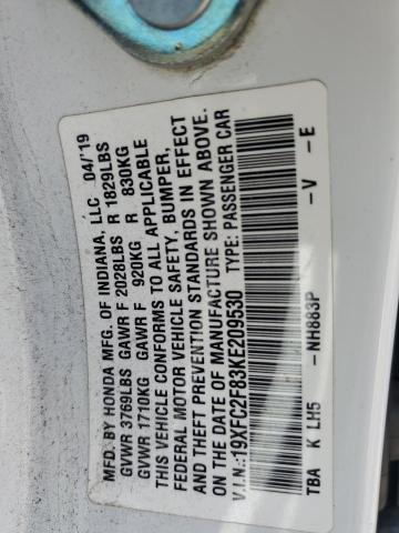 2019 HONDA CIVIC SPOR 19XFC2F83KE209530