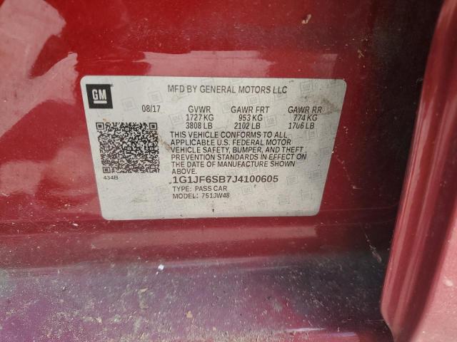 2018 CHEVROLET SONIC PREM 1G1JF6SB7J4100605
