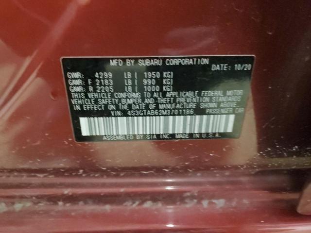 2021 SUBARU IMPREZA 4S3GTAB62M3701186