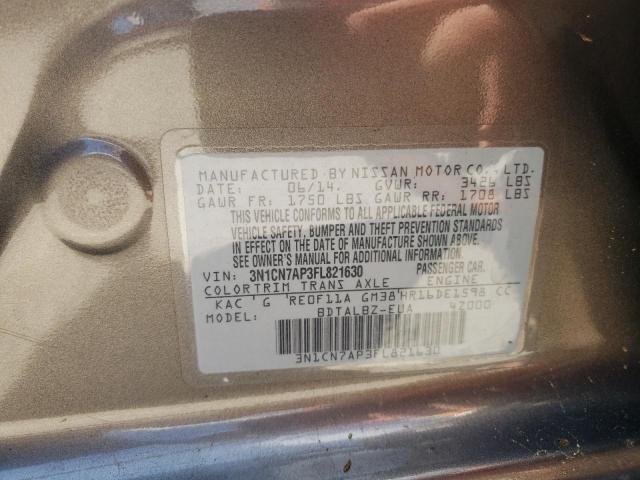 2015 NISSAN VERSA S 3N1CN7AP3FL821630