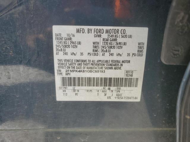 2016 FORD EDGE TITAN - 2FMPK4K81GBC65193