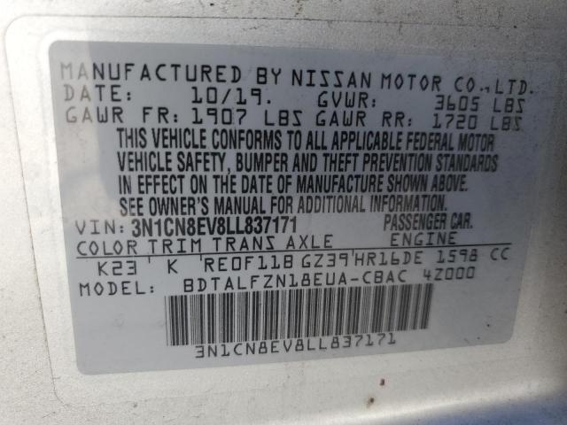 2020 NISSAN VERSA SV 3N1CN8EV8LL837171
