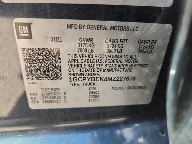 2021 CHEVROLET SILVERADO - 1GCPYBEK8MZ227676