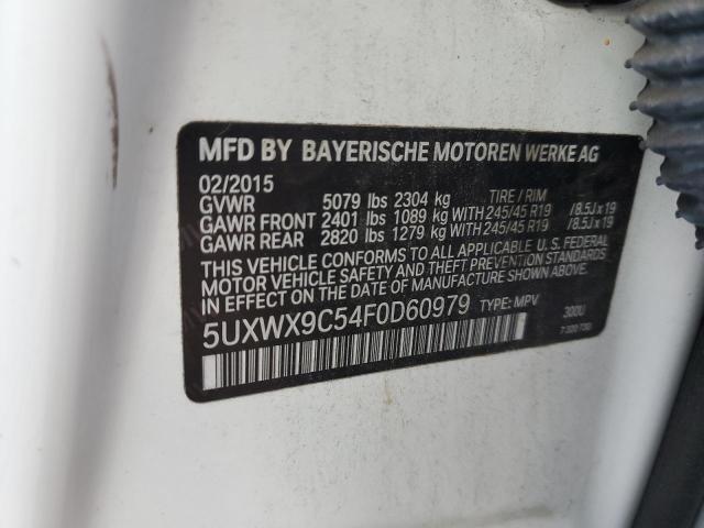 2015 BMW X3 XDRIVE2 5UXWX9C54F0D60979