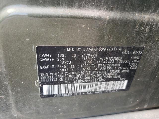2019 SUBARU OUTBACK 2. 4S4BSANC5K3303087
