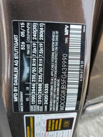 2015 MERCEDES-BENZ GLK 350 4M WDCGG8JB5FG439990