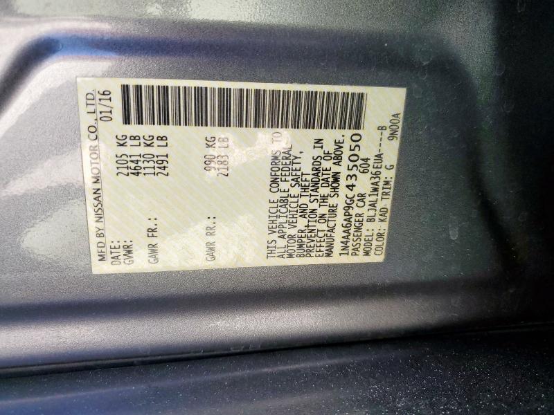 2016 NISSAN MAXIMA 3.5 - 1N4AA6AP9GC435050