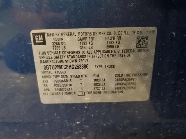2017 GMC SIERRA K15 3GTU2MEC8HG253886