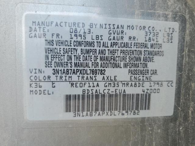 2013 NISSAN SENTRA S - 3N1AB7APXDL769782