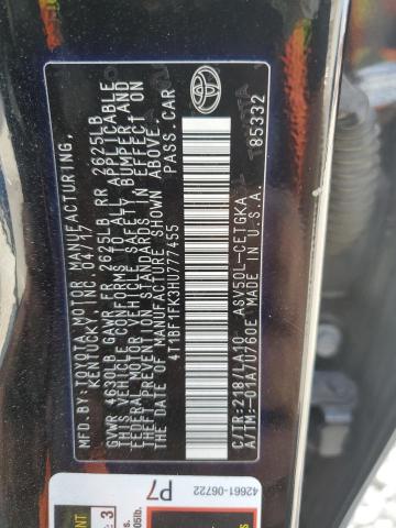 2017 TOYOTA CAMRY LE #3302795888