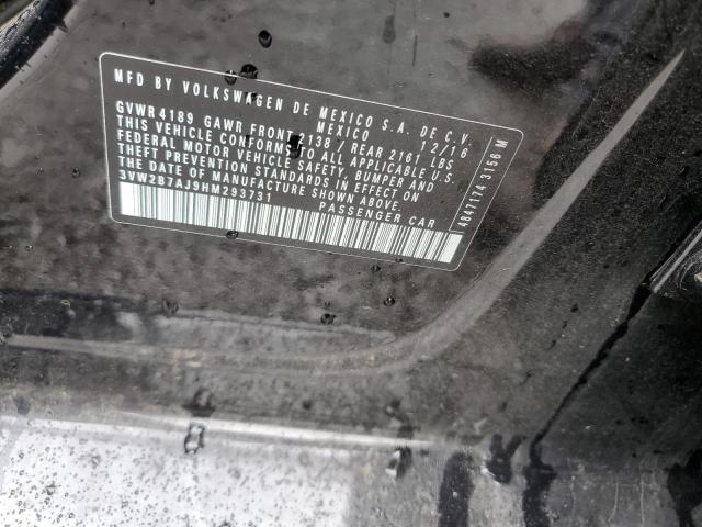 2017 VOLKSWAGEN JETTA S 3VW2B7AJ9HM293731