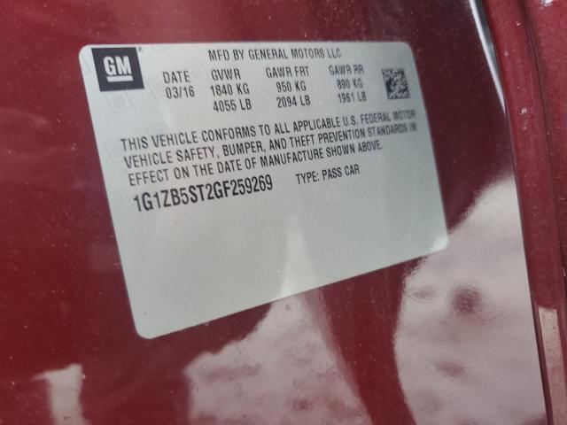 2016 CHEVROLET MALIBU LS 1G1ZB5ST2GF259269