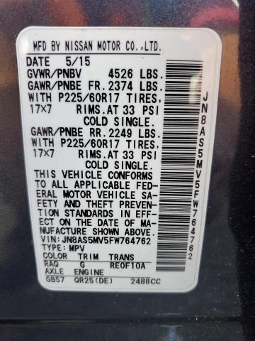 2015 NISSAN ROGUE SELE #3254547178