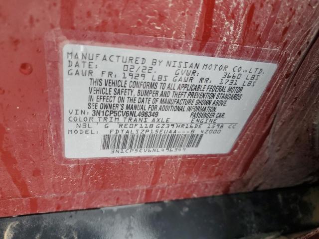 2022 NISSAN KICKS SV 3N1CP5CV6NL496349