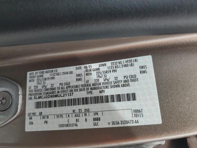 2021 LINCOLN CORSAIR RE 5LMCJ2D90MUL21137
