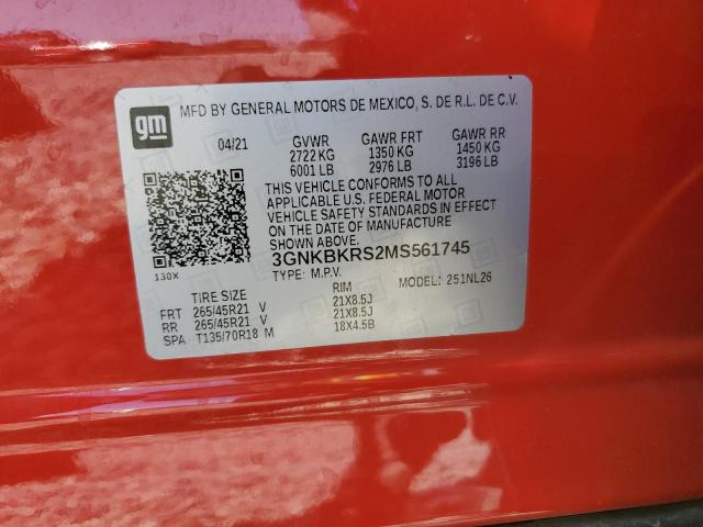 2021 CHEVROLET BLAZER RS 3GNKBKRS2MS561745