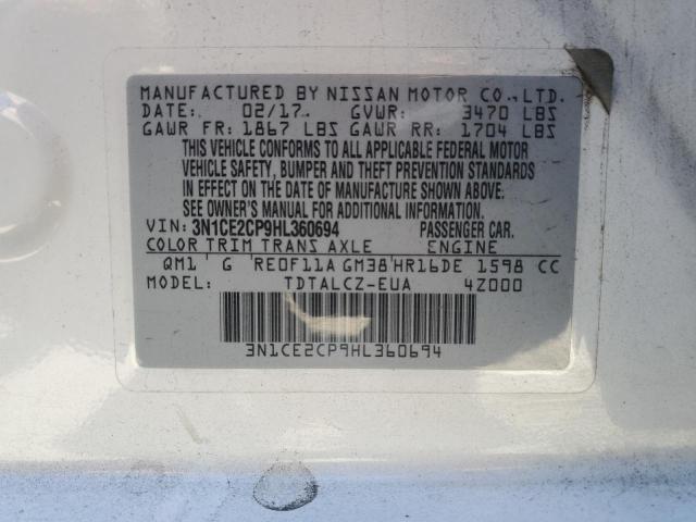 2017 NISSAN VERSA NOTE 3N1CE2CP9HL360694