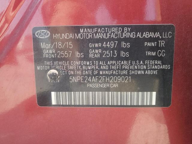 2015 HYUNDAI SONATA SE 5NPE24AF2FH209021