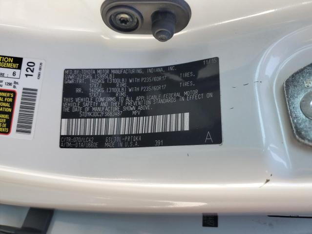 2015 TOYOTA SIENNA XLE - 5TDYK3DC2FS683487