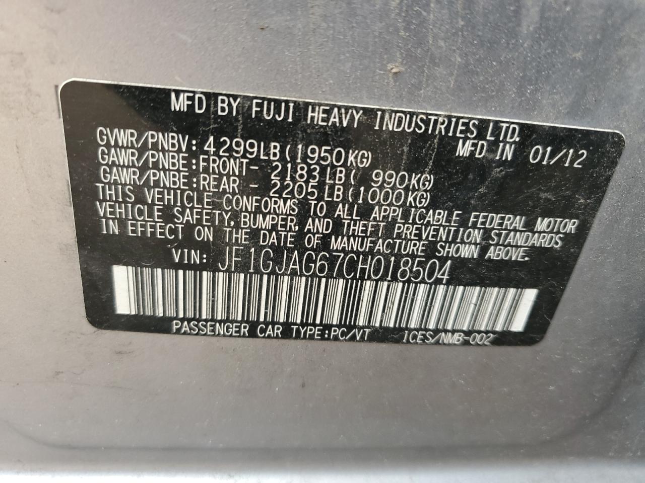 SUBARU IMPREZA LIMITED