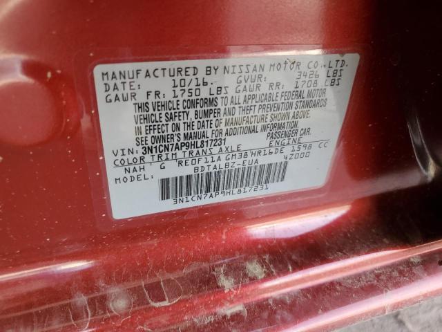 2017 NISSAN VERSA S - 3N1CN7AP9HL817231