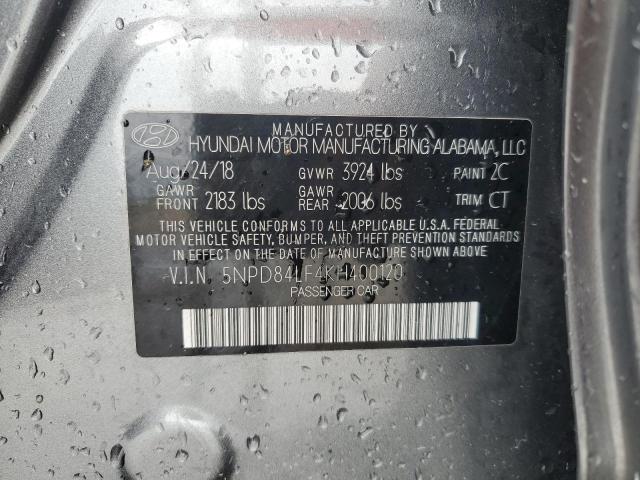 2019 HYUNDAI ELANTRA SEL 5NPD84LF4KH400120