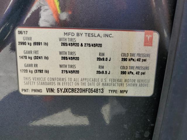 2017 TESLA MODEL X 5YJXCBE20HF054813