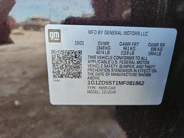 2021 CHEVROLET MALIBU LT - 1G1ZD5ST1MF081862