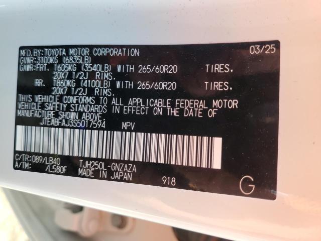 2025 TOYOTA LAND CRUISER BASE JTEABFAJ3S5017594