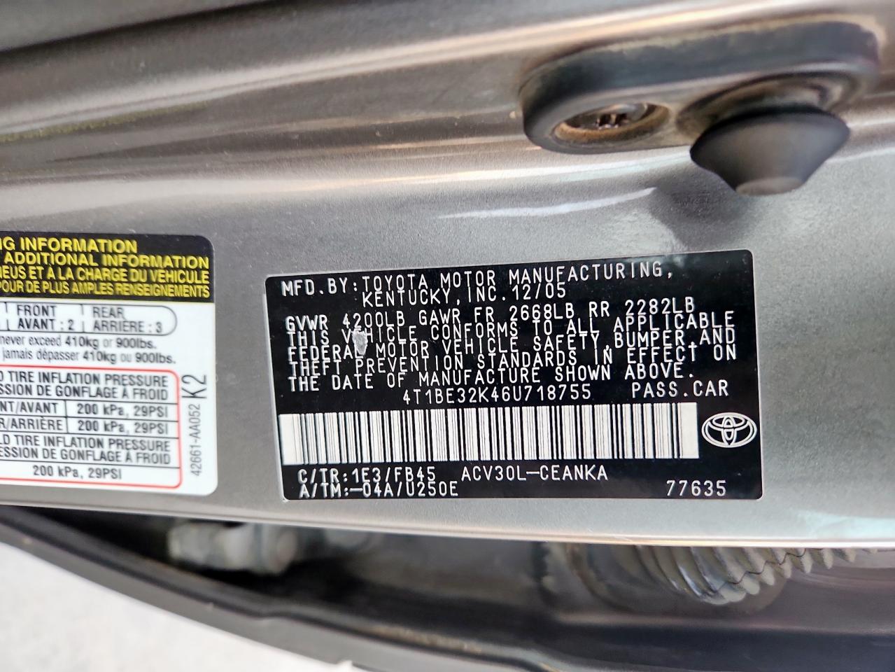 Lot #3279799268 2006 TOYOTA CAMRY LE