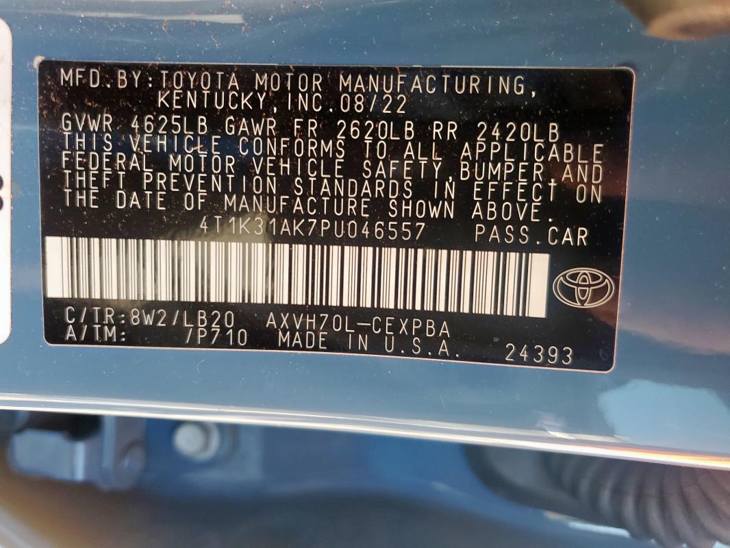 2023 TOYOTA CAMRY XSE 4T1K31AK7PU046557