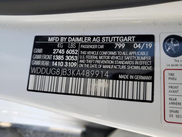 2019 MERCEDES-BENZ S 63 AMG 4 WDDUG8JB3KA489914