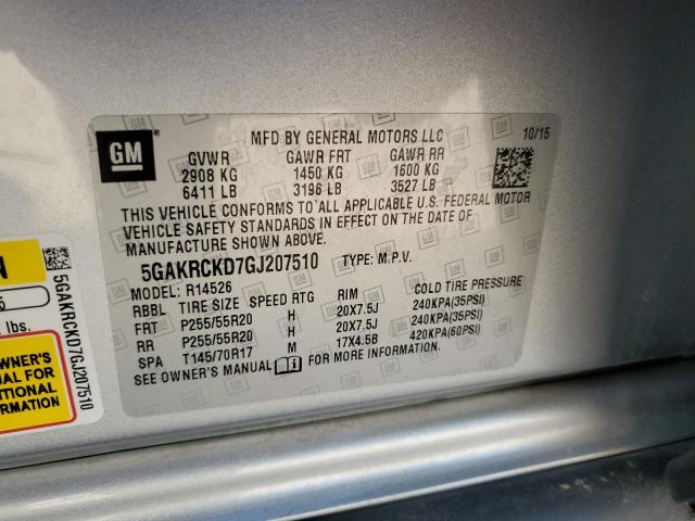 2016 BUICK ENCLAVE 5GAKRCKD7GJ207510