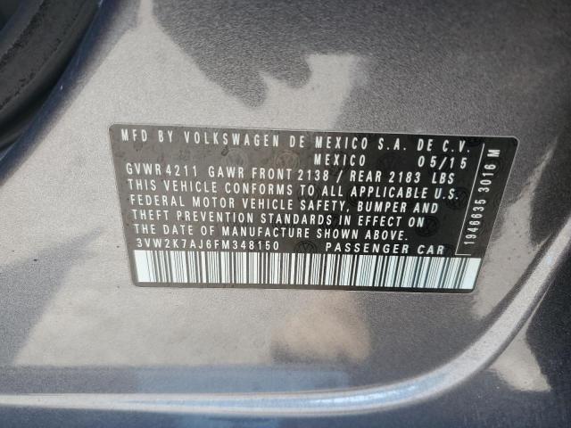 2015 VOLKSWAGEN JETTA BASE - 3VW2K7AJ6FM348150